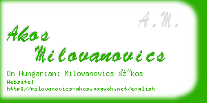 akos milovanovics business card